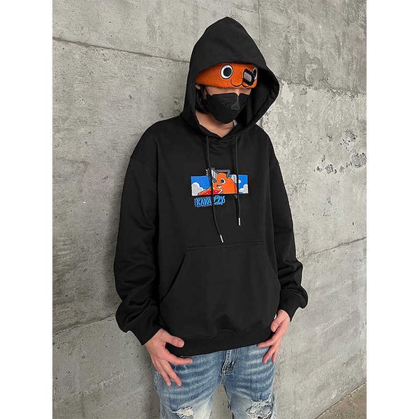 kakazzy pochita embroidery electric saw man pochita pure cotton pullover hoodie for men and women, Black
kakazzy pochita embroidery electric saw man pochita pure cotton pullover hoodie for men and women, Black