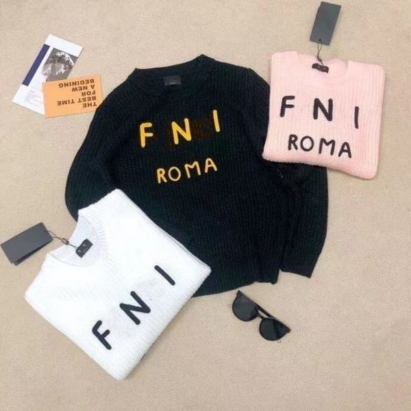 designer sweater luxury womens pullover fashion classic letter autumn and winter round neck long sleeve sweater wool keep warm, White;black
designer sweater luxury womens pullover fashion classic letter autumn and winter round neck long sleeve sweater wool keep warm, White;black