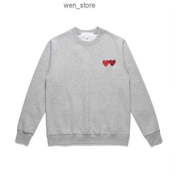 play men's hoodies cdg cotton breathable jackets commes hoodie des long sleeve embroidery double heart sweatershirt for women windbreak, Black