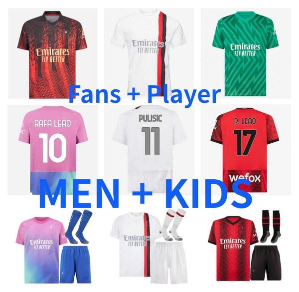 23 24 pulisic rafa leao ac milans soccer jerseys 2023 2024 tomori giroud ibrahimovic tonali player version special theo brahim kids football, Black;yellow
23 24 pulisic rafa leao ac milans soccer jerseys 2023 2024 tomori giroud ibrahimovic tonali player version special theo brahim kids football, Black;yellow