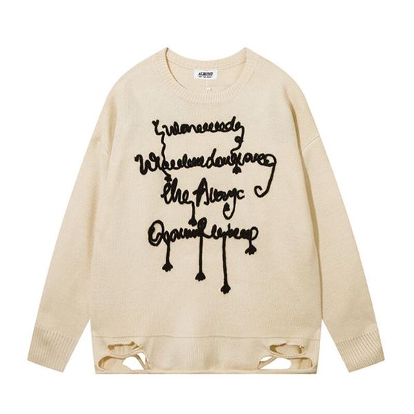 casual baggy letter sweater for men and women ripped sueter pullover oversized knitted
casual baggy letter sweater for men and women ripped sueter pullover oversized knitted