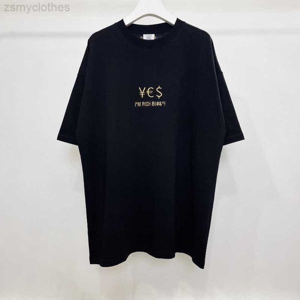 men's t-shirts good quality i am rich vetements gold embroidery currency symbol fashion t-shirt men 1 1 vtm oversized blakc women t shi, White;black
men's t-shirts good quality i am rich vetements gold embroidery currency symbol fashion t-shirt men 1 1 vtm oversized blakc women t shi, White;black