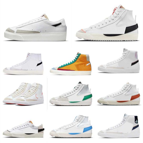 Image of Trainers Blazer Mid 77 High Casual Shoes Mens Women Low Blazers OG Vintage Jumbo Black White Blue Green Red First Use Runner Indigo Multi Suede Designer Sneakers S9