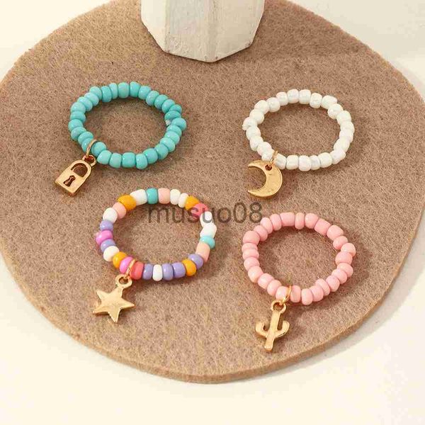 band rings 4pcs/set boho colorful rice beads rings set for women elastic adjustable ring girls new fashion star conch shell pendant jewelry, Silver
band rings 4pcs/set boho colorful rice beads rings set for women elastic adjustable ring girls new fashion star conch shell pendant jewelry, Silver