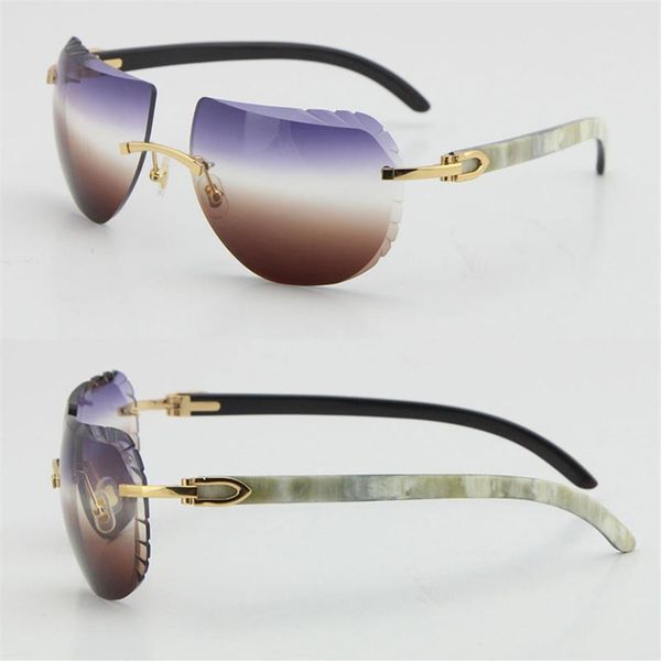design original black mix white buffalo horn rimless sunglasses 8200763 c decoration diamond cut lens sun glasses women men 18k go2642, White;black
design original black mix white buffalo horn rimless sunglasses 8200763 c decoration diamond cut lens sun glasses women men 18k go2642, White;black