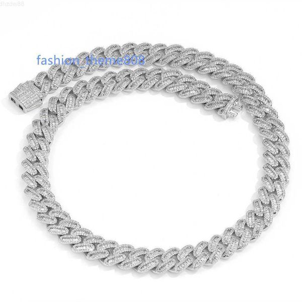 men 12mm spring clasp cuban link chain iced out baguette bling cz miami cuban necklace, Silver
men 12mm spring clasp cuban link chain iced out baguette bling cz miami cuban necklace, Silver