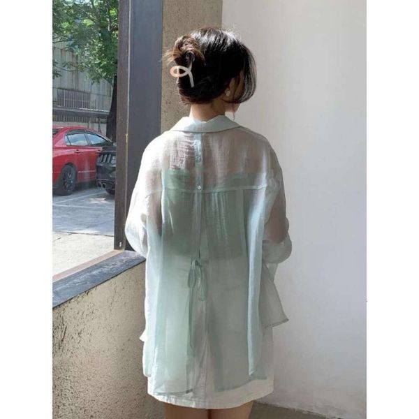 chiffon thin back slit shirt womens sunblock summer all matching korean fashion trend, White
chiffon thin back slit shirt womens sunblock summer all matching korean fashion trend, White