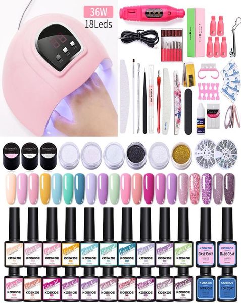 koskoe nail set with 36w uv dryer lamp kit 1020 bottle nail polish gel set drill machine tools glitter full7199633
koskoe nail set with 36w uv dryer lamp kit 1020 bottle nail polish gel set drill machine tools glitter full7199633