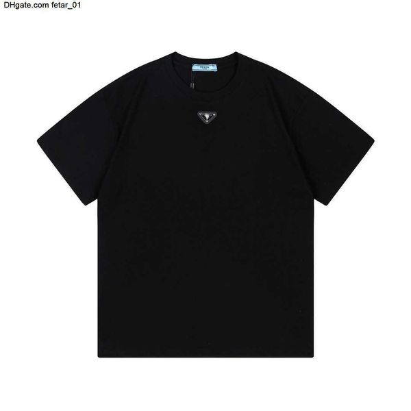 p 23 home early spring new fashion classic triangle leather label men's and women's simple versatile short sleeve t-shirt, White
p 23 home early spring new fashion classic triangle leather label men's and women's simple versatile short sleeve t-shirt, White