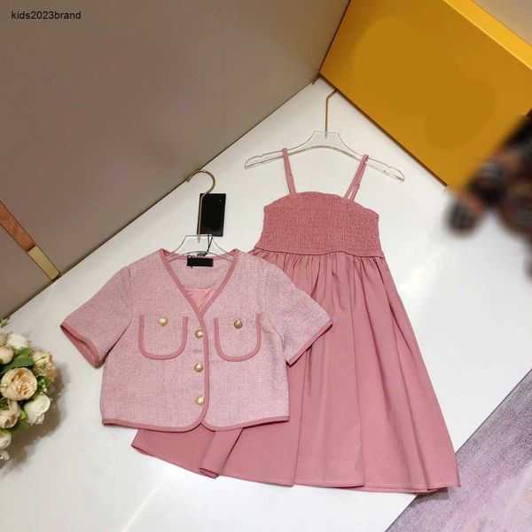 designer kids tracksuits girls dress child summer size 110-160 cm 2pcs v-neck short sleeved jacket and strap dress luxurious june25, White
designer kids tracksuits girls dress child summer size 110-160 cm 2pcs v-neck short sleeved jacket and strap dress luxurious june25, White