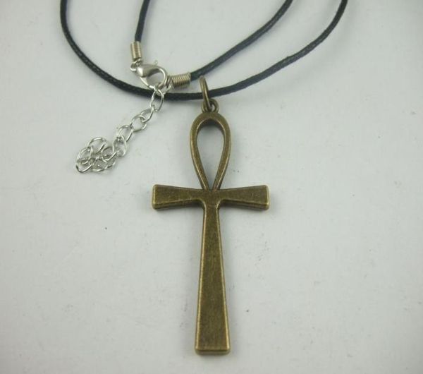 10pcs wax cord antique bronze plated egyptian ankh cross charm necklace pagan wicca2777965, Silver
10pcs wax cord antique bronze plated egyptian ankh cross charm necklace pagan wicca2777965, Silver