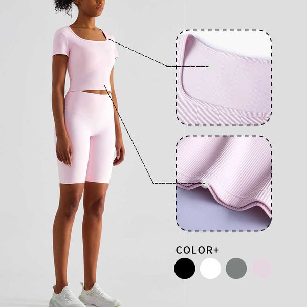 lulu ribbed slim fit yoga t-shirt for fitness female breathable sportswear for gym outfit women sports workout shirts summer tee
lulu ribbed slim fit yoga t-shirt for fitness female breathable sportswear for gym outfit women sports workout shirts summer tee