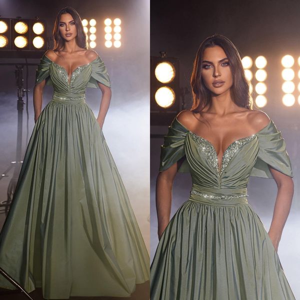 green a line evening dresses off shoulder taffeta party prom dress sequins pleats formal long red carpet dress for special occasion, Black;red
green a line evening dresses off shoulder taffeta party prom dress sequins pleats formal long red carpet dress for special occasion, Black;red