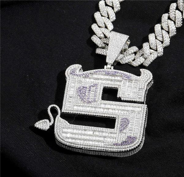 large size iced out full zircon little devil pendant s letter hip hop pendant necklace bling jewelry gift3791755, Silver
large size iced out full zircon little devil pendant s letter hip hop pendant necklace bling jewelry gift3791755, Silver