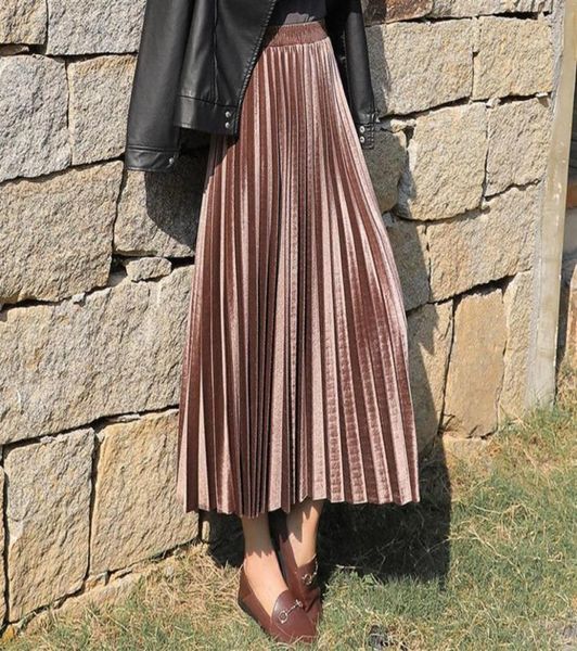 high waist velvet pleated skirt women autumn winter vintage skirt womens 2020 fashion long silver maxi elascity casual party skirt4109993, Black
high waist velvet pleated skirt women autumn winter vintage skirt womens 2020 fashion long silver maxi elascity casual party skirt4109993, Black