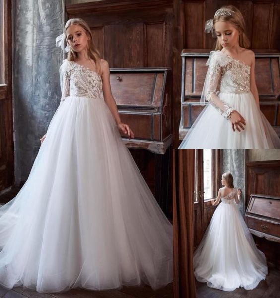 fashion sequined a line flower girl dresses for wedding long sleeves beaded toddler one shoulder pageant gowns tulle sweep train f6889957, White;blue
fashion sequined a line flower girl dresses for wedding long sleeves beaded toddler one shoulder pageant gowns tulle sweep train f6889957, White;blue