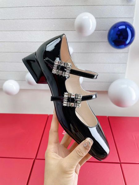 summer fashion designer women's dress shoes luxury rhinestone decoration women's patent lacquer leather sandals round head ballet, Black
summer fashion designer women's dress shoes luxury rhinestone decoration women's patent lacquer leather sandals round head ballet, Black