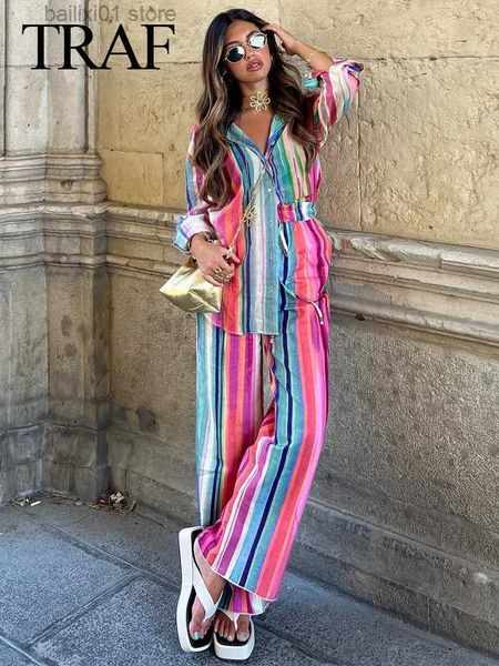 women's jumpsuits rompers 2023 summer 2 pieces set for women long sleeve single breasted blouse+striped elastic waist wide leg pants st, Black;white
women's jumpsuits rompers 2023 summer 2 pieces set for women long sleeve single breasted blouse+striped elastic waist wide leg pants st, Black;white