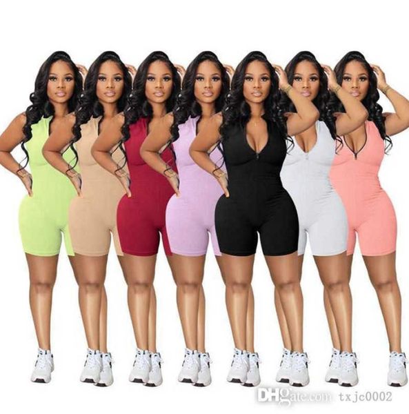 summer jumpsuits women bodysuit designer clothing slim sleeveless onesies workout vneck zipper bodycon rompers6936826, Black;white
summer jumpsuits women bodysuit designer clothing slim sleeveless onesies workout vneck zipper bodycon rompers6936826, Black;white