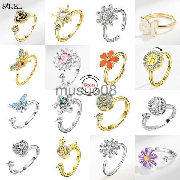 band rings smjel fidget spinner ring anxiety for women multiple crystal flower eye butterfly animal ring rotate anti stress wedding jewerly, Silver
band rings smjel fidget spinner ring anxiety for women multiple crystal flower eye butterfly animal ring rotate anti stress wedding jewerly, Silver
