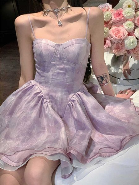 purple sweet elegent party mini dres vintage french fairy strap dresses female chiffon korea dress summer new 230808, White;black
purple sweet elegent party mini dres vintage french fairy strap dresses female chiffon korea dress summer new 230808, White;black