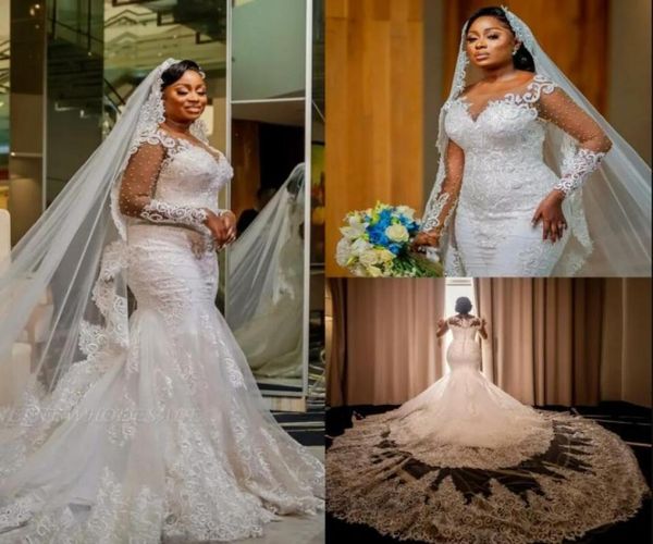 2023 luxury lace mermaid wedding dresses sheer long sleeves pearl beaded wedding dresses african plus size bridal gowns bc15031 021844040, White
2023 luxury lace mermaid wedding dresses sheer long sleeves pearl beaded wedding dresses african plus size bridal gowns bc15031 021844040, White