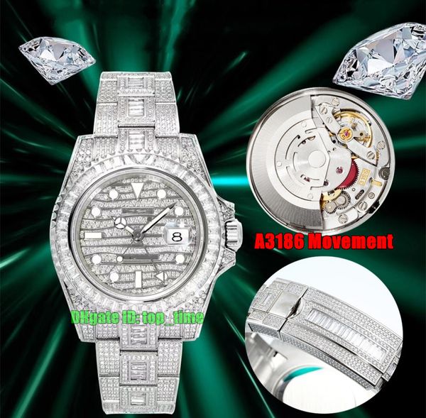 amg factory watches 116769 full diamond pave 40mm 904l steel gmt a3186 automatic mens watch diamond dial diamonds bracelet gents wristwatche, Slivery;brown
amg factory watches 116769 full diamond pave 40mm 904l steel gmt a3186 automatic mens watch diamond dial diamonds bracelet gents wristwatche, Slivery;brown