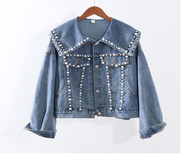 autumn jean jacket for women casual blue denim jacket pearls beading coats female outerwear navy collar denim coat feminine2491268, Black;brown
autumn jean jacket for women casual blue denim jacket pearls beading coats female outerwear navy collar denim coat feminine2491268, Black;brown
