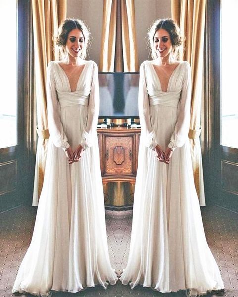 greek goddess style wedding dress long sleeve deep v neck flowing chiffon floor length graceful bridal gowns vestidos de noiva cus1421787, White
greek goddess style wedding dress long sleeve deep v neck flowing chiffon floor length graceful bridal gowns vestidos de noiva cus1421787, White