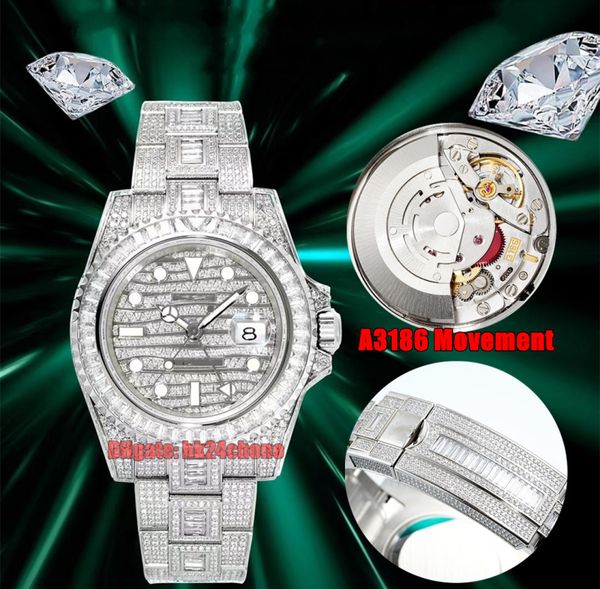 amg factory watches full diamond pave 40mm 904l steel 116769 gmt a3186 automatic mens watch diamond dial diamonds bracelet gents wristwatche, Slivery;brown
amg factory watches full diamond pave 40mm 904l steel 116769 gmt a3186 automatic mens watch diamond dial diamonds bracelet gents wristwatche, Slivery;brown