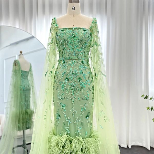 green bling mermaid arabic evening dress with cape luxury beads feather dubai formal dresses for women party prom dress, Black;red
green bling mermaid arabic evening dress with cape luxury beads feather dubai formal dresses for women party prom dress, Black;red