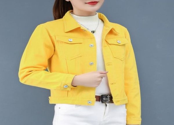 8 colors pink yellow blue red black cropped jean jacket women 2020 spring summer fall crop short denim jacket coat women c672211749, Black;brown
8 colors pink yellow blue red black cropped jean jacket women 2020 spring summer fall crop short denim jacket coat women c672211749, Black;brown