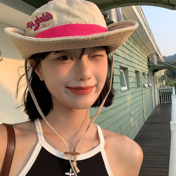 wide brim hats bucket hats spice girl y2k hiking hat summer korean big brim sunshade western cowboy caps outdoor camping drawstring bucket h, Blue;gray
wide brim hats bucket hats spice girl y2k hiking hat summer korean big brim sunshade western cowboy caps outdoor camping drawstring bucket h, Blue;gray