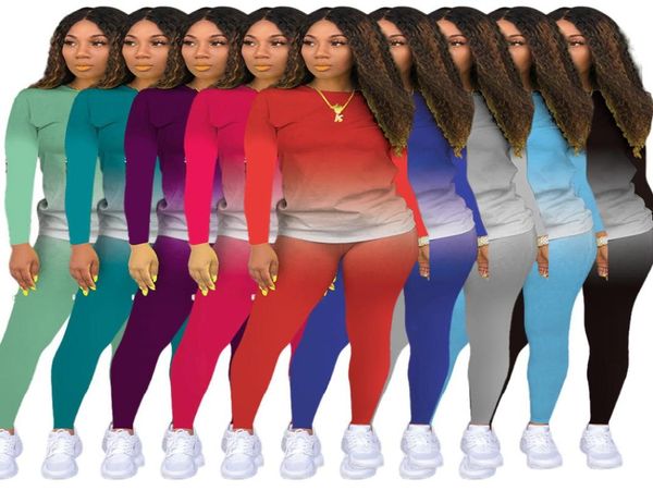 european and american women039s wear gradient long sleeved trousers leisure sports twopiece suit3817377, Gray
european and american women039s wear gradient long sleeved trousers leisure sports twopiece suit3817377, Gray