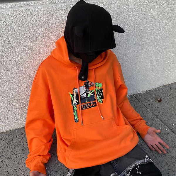 kakazzy hooded sweater coat men's embroidery loose fashion brand american bochita electric saw pullover, Black
kakazzy hooded sweater coat men's embroidery loose fashion brand american bochita electric saw pullover, Black