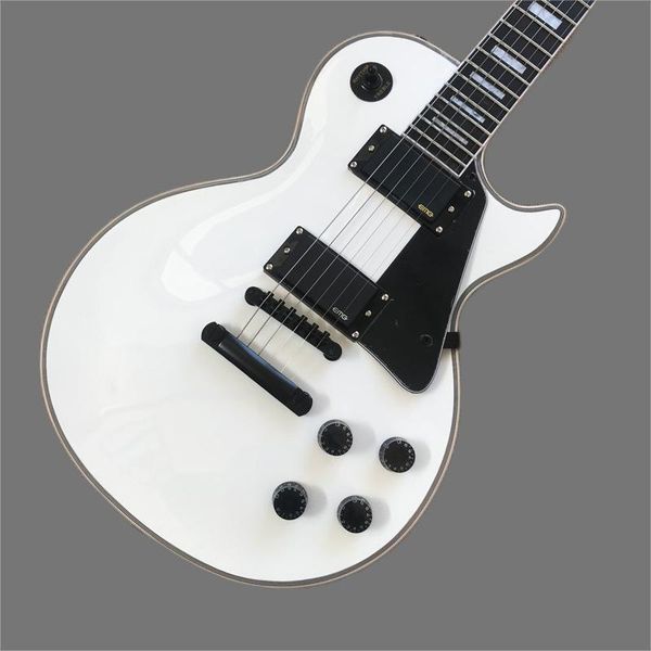 electric guitar, ebony binding, black hardware, white integrated guitar, custom guitar
electric guitar, ebony binding, black hardware, white integrated guitar, custom guitar