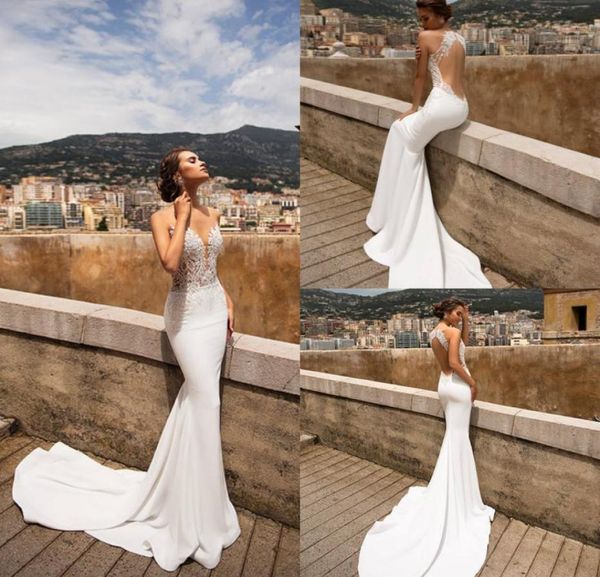 berta mermaid wedding dresses sheer jewel neck lace appliqued beads country bridal gowns sweep train backless beach wedding d6529734, White
berta mermaid wedding dresses sheer jewel neck lace appliqued beads country bridal gowns sweep train backless beach wedding d6529734, White