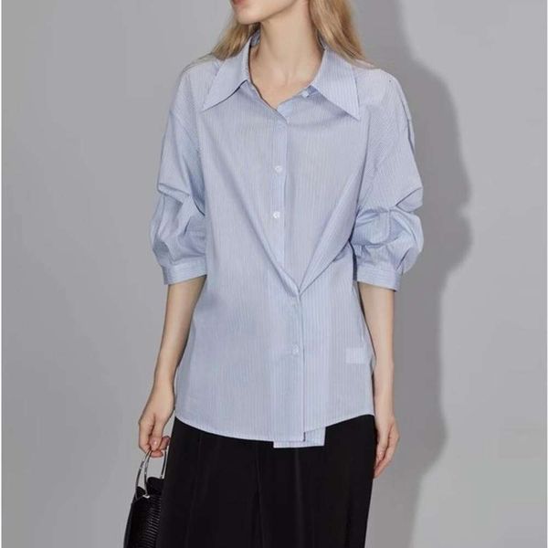 french fashion age reducing striped shirt womens autumn design loose niche top, White
french fashion age reducing striped shirt womens autumn design loose niche top, White