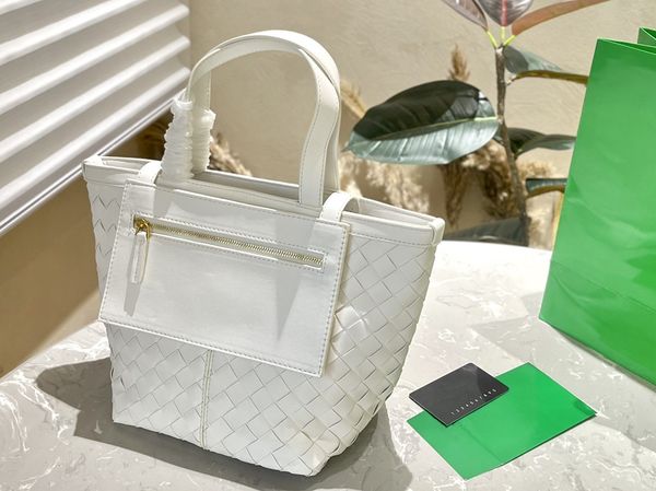 23ss luxury designer bag woven basket tote bag with small bag