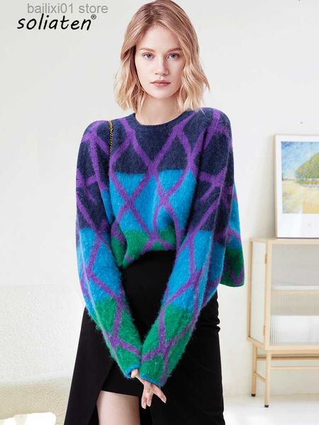 women's sweaters brand quality mohair sweater for women round neck long sleeve colorblock knitting pullovers female winter clothing 202, White;black
women's sweaters brand quality mohair sweater for women round neck long sleeve colorblock knitting pullovers female winter clothing 202, White;black