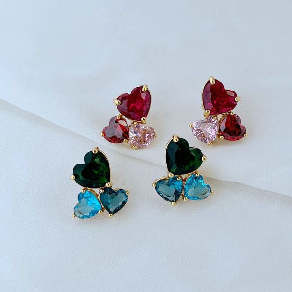 stud real 18k gold plated zircon pink/green heart candy earrings jewelries letter wedding gift factory wholesale with dust bag, Golden;silver
stud real 18k gold plated zircon pink/green heart candy earrings jewelries letter wedding gift factory wholesale with dust bag, Golden;silver