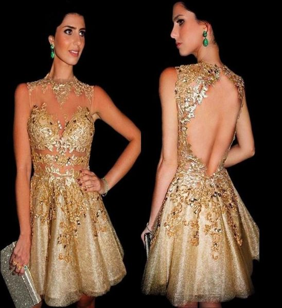 2016 gold sequins appliques lace cocktail dresses sheer neck mini short prom party homecoming gowns galajurken ballkleider vestido9050869, Black
2016 gold sequins appliques lace cocktail dresses sheer neck mini short prom party homecoming gowns galajurken ballkleider vestido9050869, Black