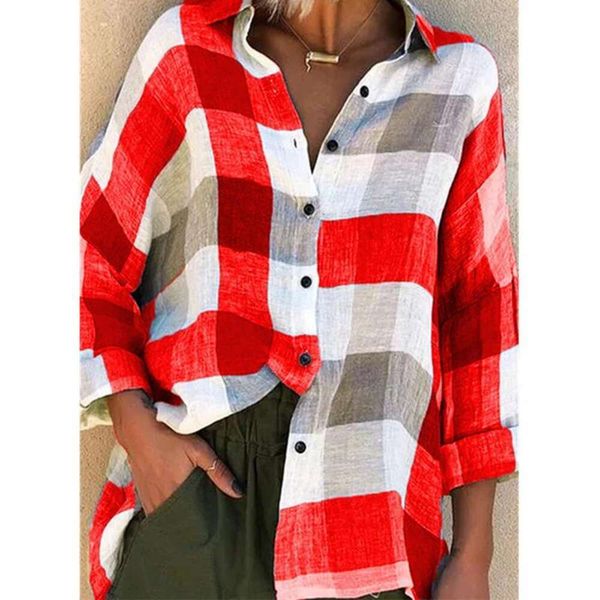 autumn winter womens clothing print long sleeve shirt loose plaid, White
autumn winter womens clothing print long sleeve shirt loose plaid, White