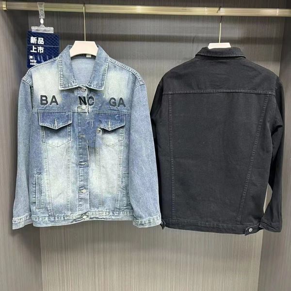 men's autumn and winter new designer denim jacket letter embroidered lapel casual women's jacket, Black;brown
men's autumn and winter new designer denim jacket letter embroidered lapel casual women's jacket, Black;brown