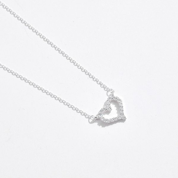 18k versatile japanese and korean girl student style simple and fashionable heart shaped sparkling diamond ins love collarbone necklace neck, Silver
18k versatile japanese and korean girl student style simple and fashionable heart shaped sparkling diamond ins love collarbone necklace neck, Silver