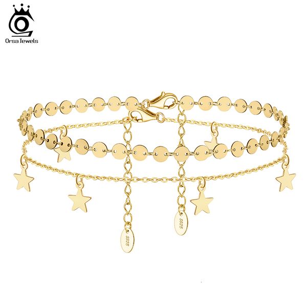 anklets orsa jewels 925 sterling silver round plate chain cable chain with stars chain anklets for women summer foot chain jewelry ssa07 230, Red;blue
anklets orsa jewels 925 sterling silver round plate chain cable chain with stars chain anklets for women summer foot chain jewelry ssa07 230, Red;blue