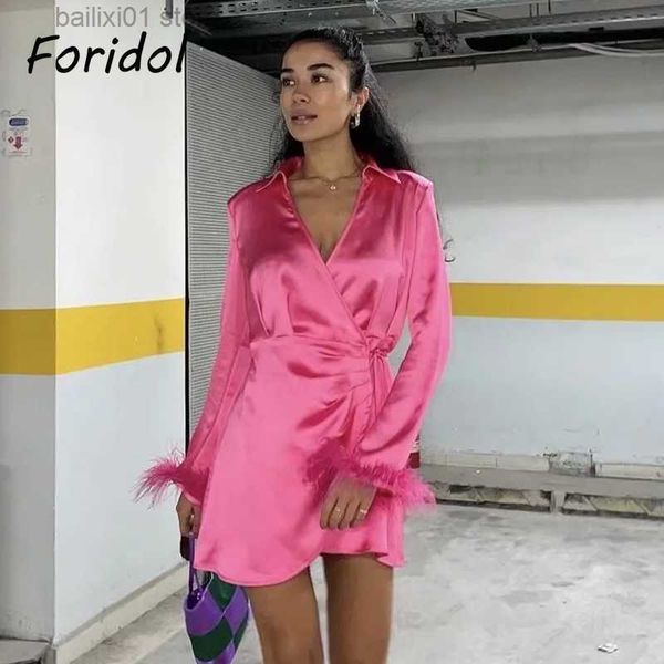 basic casual dresses feather long sleeve rose satin spring dress vestido lace up turn down collar silk short party dress lady club dress t23, Black;gray
basic casual dresses feather long sleeve rose satin spring dress vestido lace up turn down collar silk short party dress lady club dress t23, Black;gray