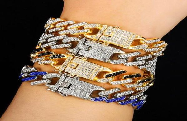 new fashion gold plated bling colorful diamond mens womens hip hop black red blue cuban link chain bracelet curb raper chains gift1282674
new fashion gold plated bling colorful diamond mens womens hip hop black red blue cuban link chain bracelet curb raper chains gift1282674