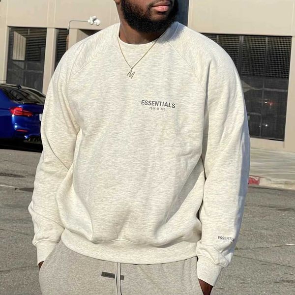 ess hoodie fog raglan double line reflective letter print round neck plush loose sweater college high street essentials, Black
ess hoodie fog raglan double line reflective letter print round neck plush loose sweater college high street essentials, Black