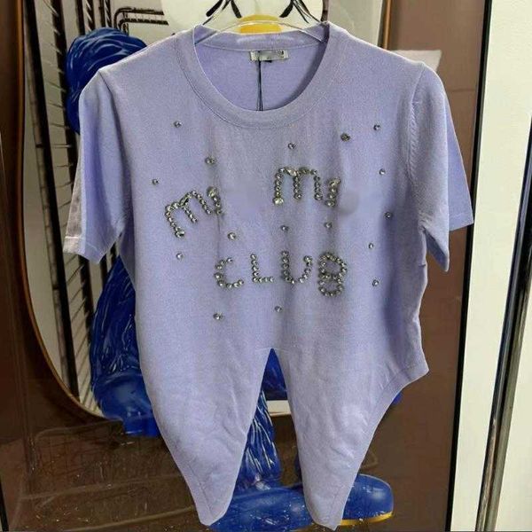 luxury designer tshirt women knit shirt crystal embroidery short sleeve t-shirt irregular cut tshirts women's pullover tee, White
luxury designer tshirt women knit shirt crystal embroidery short sleeve t-shirt irregular cut tshirts women's pullover tee, White